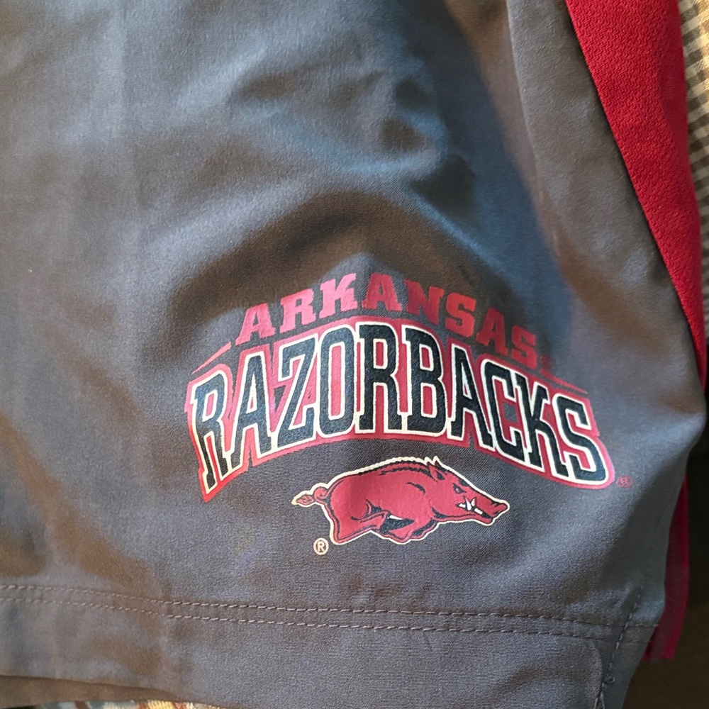 Russell Athletic Gray and Red Arkansas Razorbacks Men's Athletic Shorts